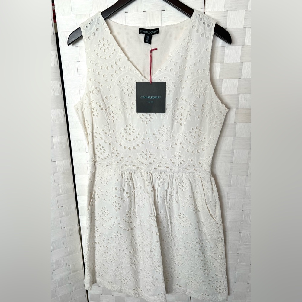 Cynthia Rowley White Eyelet Midi Dress